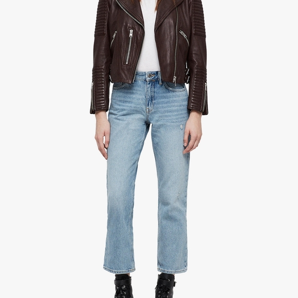 NWT ALL SAINTS ESTELLA LEATHER JACKET - Picture 3 of 6